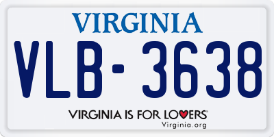 VA license plate VLB3638