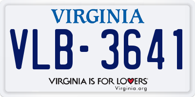VA license plate VLB3641