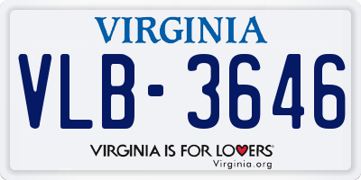 VA license plate VLB3646