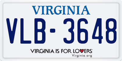 VA license plate VLB3648