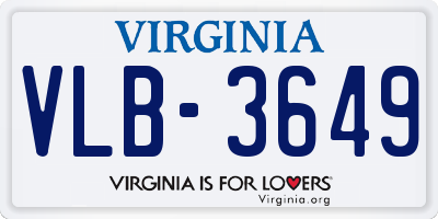 VA license plate VLB3649