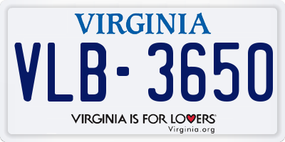 VA license plate VLB3650