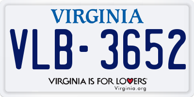 VA license plate VLB3652