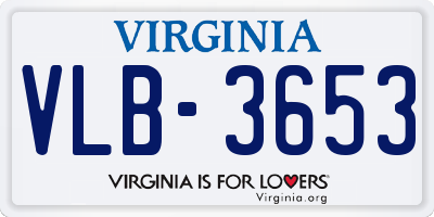 VA license plate VLB3653