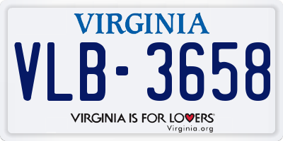 VA license plate VLB3658