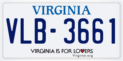 VA license plate VLB3661