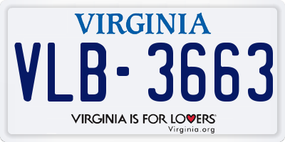 VA license plate VLB3663