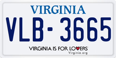 VA license plate VLB3665