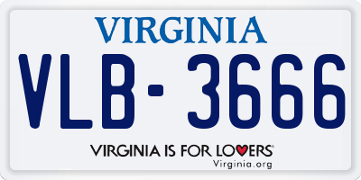 VA license plate VLB3666