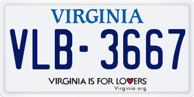 VA license plate VLB3667