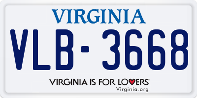 VA license plate VLB3668