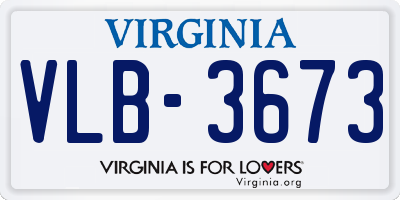 VA license plate VLB3673