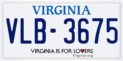 VA license plate VLB3675
