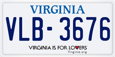 VA license plate VLB3676