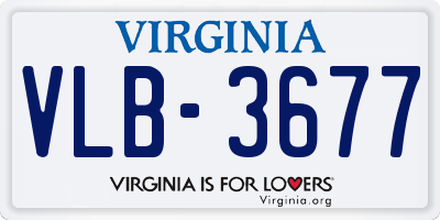 VA license plate VLB3677