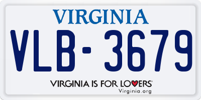 VA license plate VLB3679