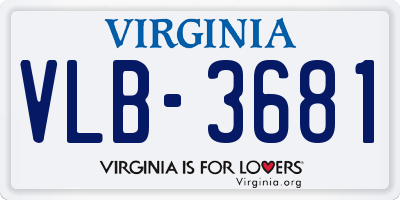 VA license plate VLB3681