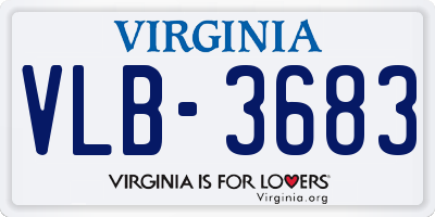 VA license plate VLB3683