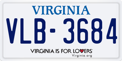VA license plate VLB3684