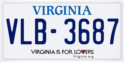 VA license plate VLB3687