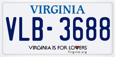 VA license plate VLB3688