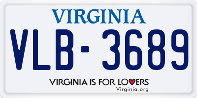 VA license plate VLB3689
