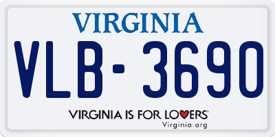 VA license plate VLB3690