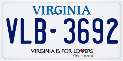 VA license plate VLB3692