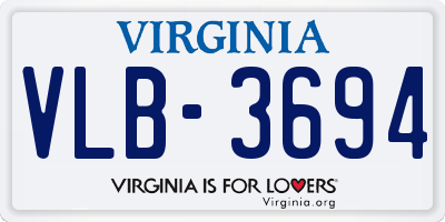 VA license plate VLB3694