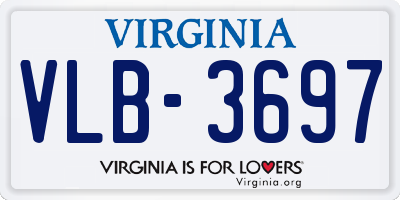 VA license plate VLB3697