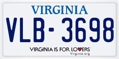 VA license plate VLB3698