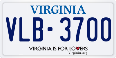 VA license plate VLB3700