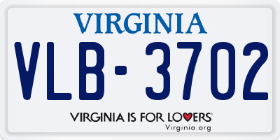 VA license plate VLB3702