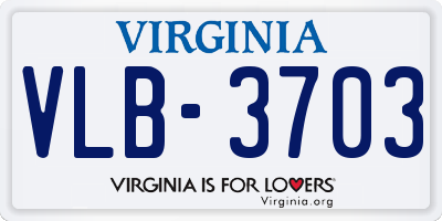 VA license plate VLB3703