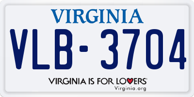 VA license plate VLB3704