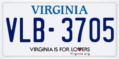 VA license plate VLB3705