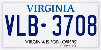 VA license plate VLB3708