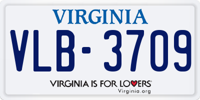 VA license plate VLB3709