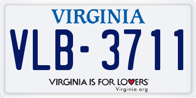 VA license plate VLB3711