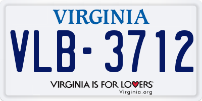 VA license plate VLB3712