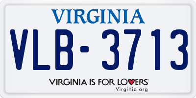 VA license plate VLB3713