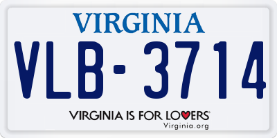 VA license plate VLB3714