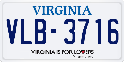 VA license plate VLB3716