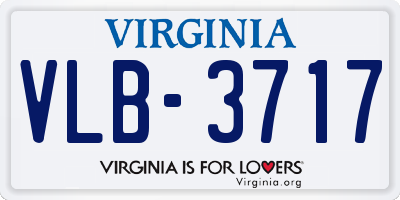 VA license plate VLB3717