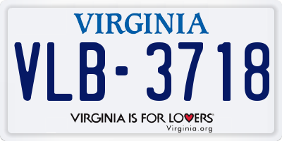 VA license plate VLB3718