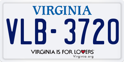 VA license plate VLB3720