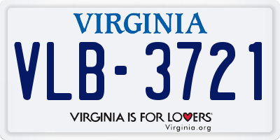 VA license plate VLB3721