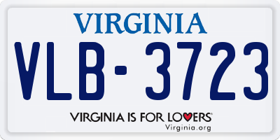 VA license plate VLB3723