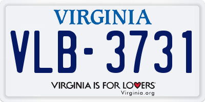 VA license plate VLB3731
