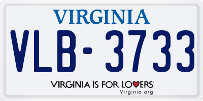 VA license plate VLB3733